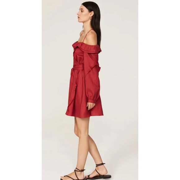 Marissa Web Collective RTR Linen off shoulder linen mini dress. Size M - Picture 5 of 7
